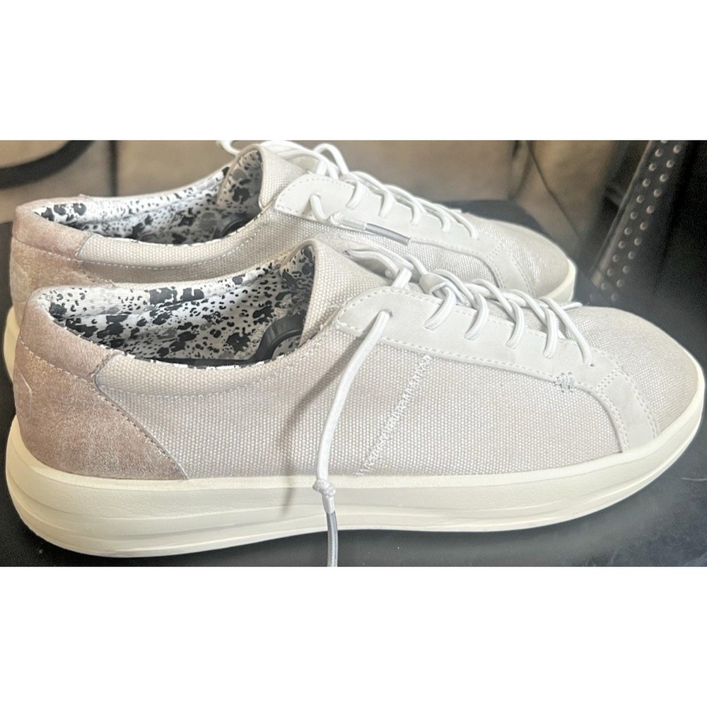 Hey Dude Karina Shimmer Platinum Shoes Women's Size 10 Lace Up Comfort Sneakers